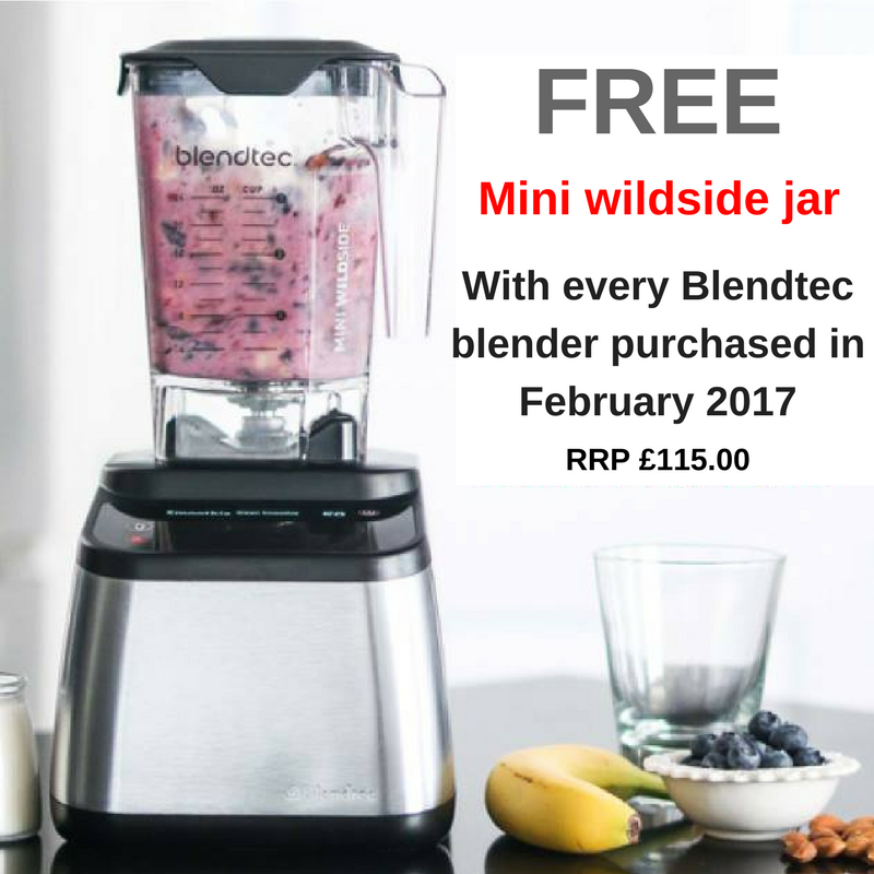 FREE mini wildside jar with every Blendtec Blender ordered in February 2017 worth 115.00 RRP Blendtec Europe